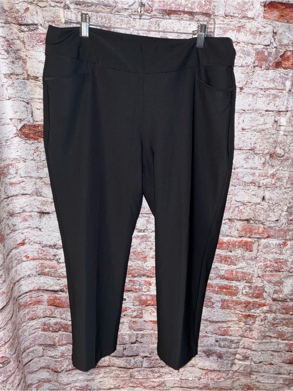 adidas Women's Black Straight-Leg Ponte Pants